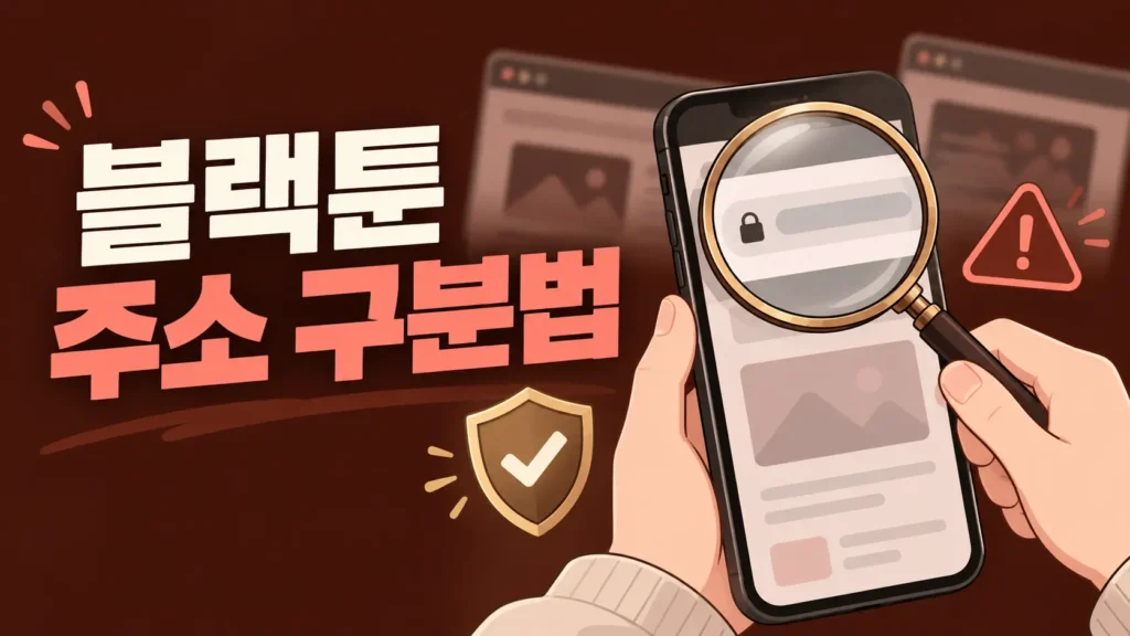 블랙툰 주소 구분법 비슷한 사이트와 의심 링크 확인하기
